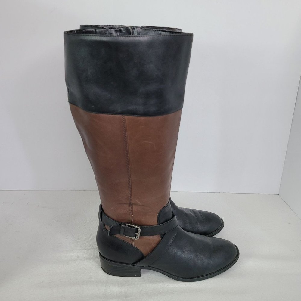 Lauren Ralph Lauren Maryann Riding Boot Women's Black Brown Leather US Size 7.5B